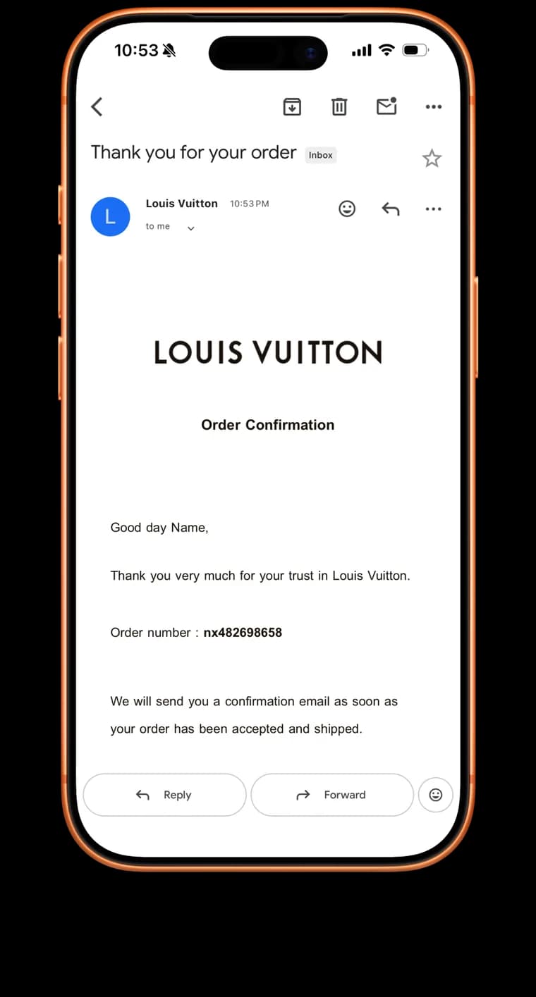 LV order email